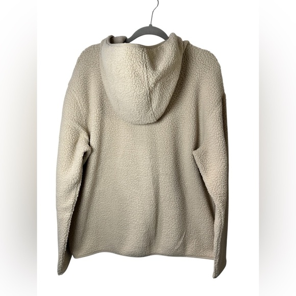 Old Navy Men’s Sherpa Fleece Zip-Up Hoodie Beige Large - Picture 5 of 8